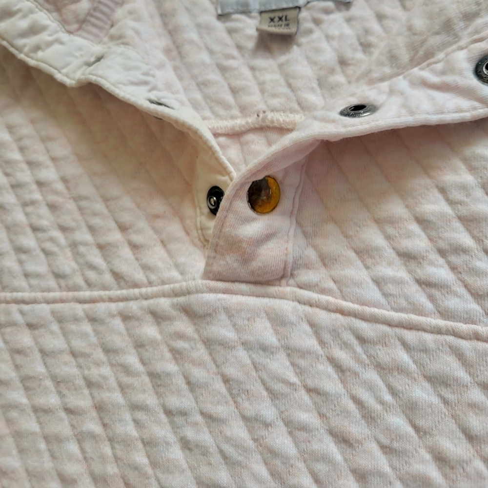 Goodfellow & Co \ Men's Quilted Snap Pullover / Pink & White / XXL - Picture 4 of 9